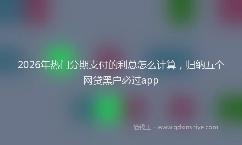 2026年热门分期支付的利总怎么计算，归纳五个网贷黑户必过app