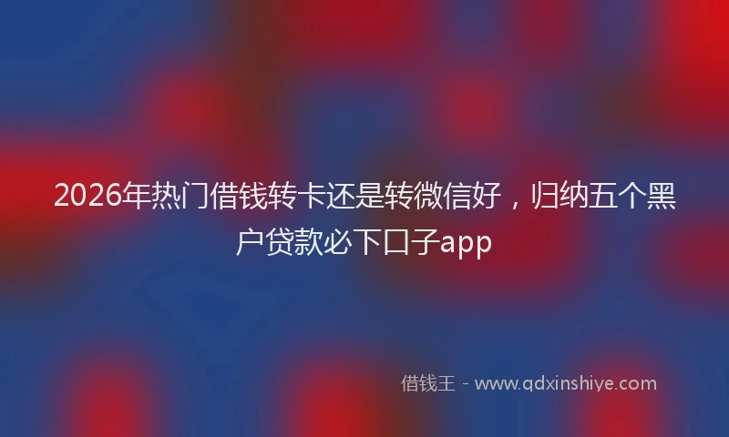 2026年热门借钱转卡还是转微信好，归纳五个黑户贷款必下口子app