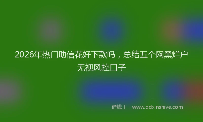2026年热门助信花好下款吗，总结五个网黑烂户无视风控口子