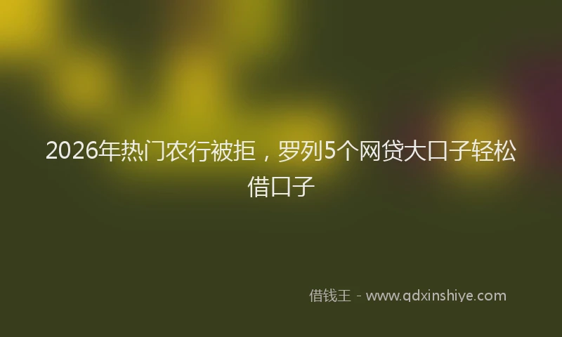 2026年热门农行被拒，罗列5个网贷大口子轻松借口子