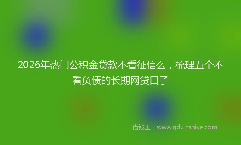 2026年热门公积金贷款不看征信么，梳理五个不看负债的长期网贷口子