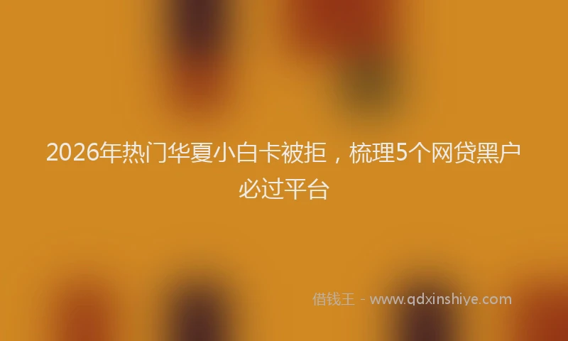2026年热门华夏小白卡被拒，梳理5个网贷黑户必过平台