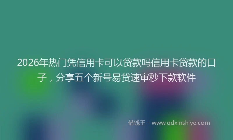 2026年热门凭信用卡可以贷款吗信用卡贷款的口子，分享五个新号易贷速审秒下款软件