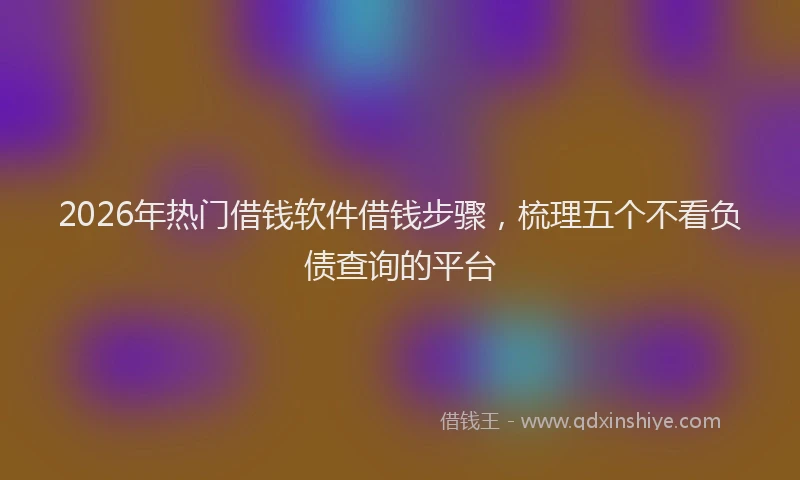 2026年热门借钱软件借钱步骤，梳理五个不看负债查询的平台