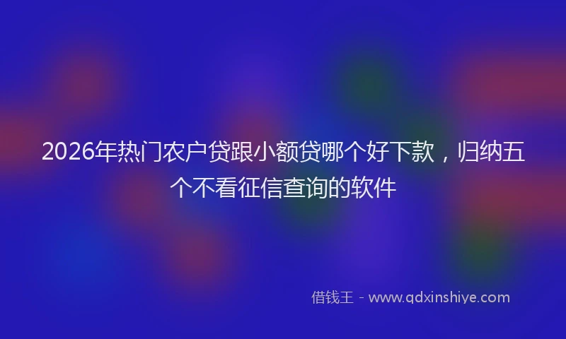 2026年热门农户贷跟小额贷哪个好下款，归纳五个不看征信查询的软件