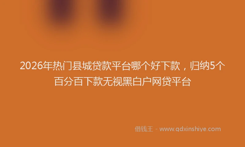 2026年热门县城贷款平台哪个好下款，归纳5个百分百下款无视黑白户网贷平台