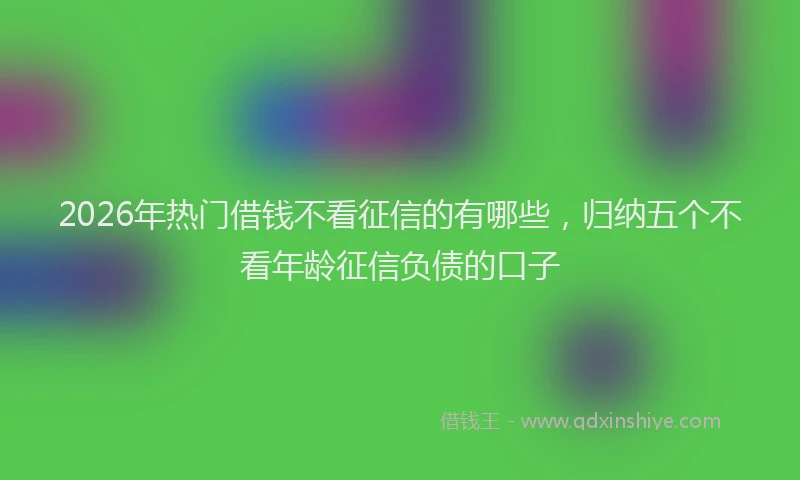 2026年热门借钱不看征信的有哪些，归纳五个不看年龄征信负债的口子