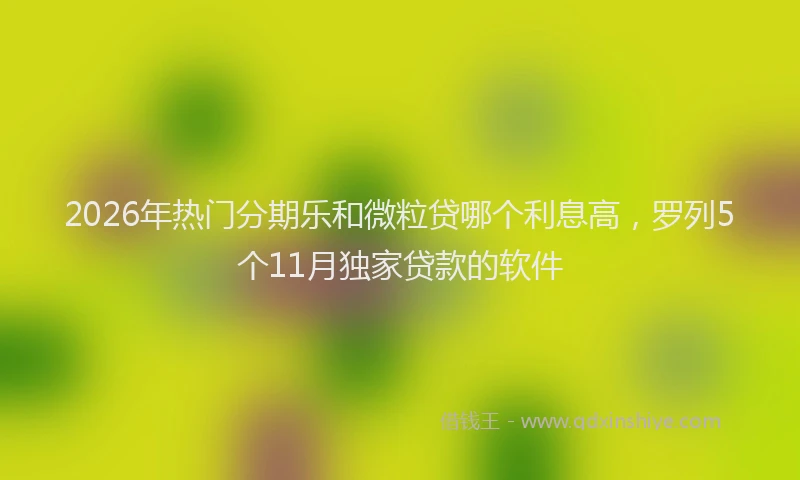2026年热门分期乐和微粒贷哪个利息高，罗列5个11月独家贷款的软件