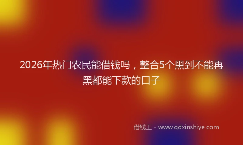 2026年热门农民能借钱吗，整合5个黑到不能再黑都能下款的口子