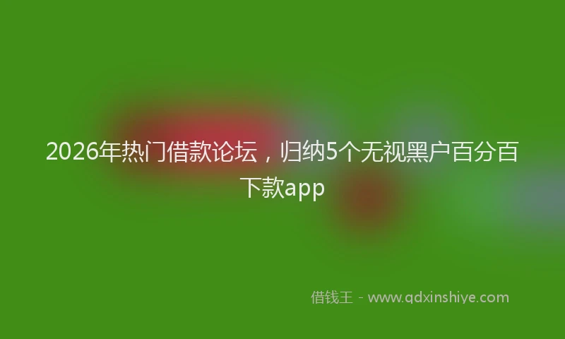 2026年热门借款论坛，归纳5个无视黑户百分百下款app
