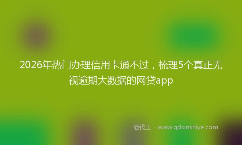 2026年热门办理信用卡通不过，梳理5个真正无视逾期大数据的网贷app