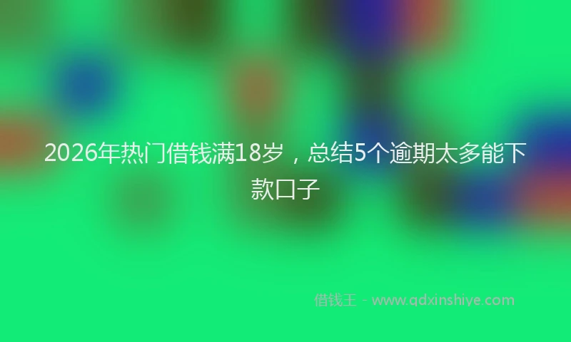 2026年热门借钱满18岁，总结5个逾期太多能下款口子