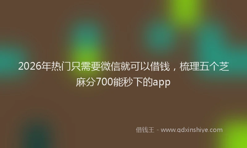 2026年热门只需要微信就可以借钱，梳理五个芝麻分700能秒下的app