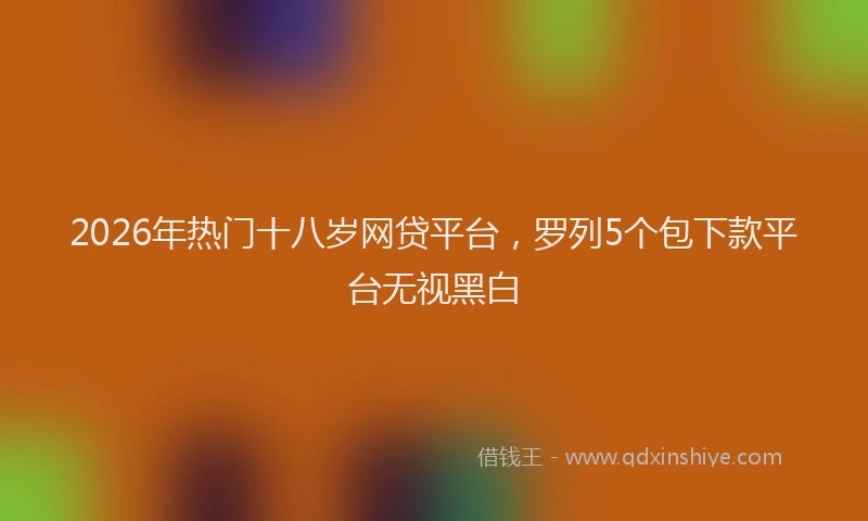 2026年热门十八岁网贷平台，罗列5个包下款平台无视黑白