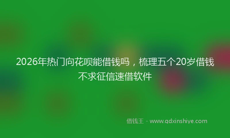 2026年热门向花呗能借钱吗，梳理五个20岁借钱不求征信速借软件
