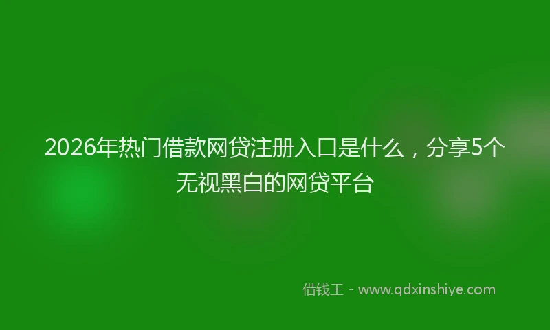 2026年热门借款网贷注册入口是什么，分享5个无视黑白的网贷平台