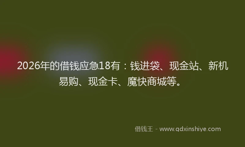 2026年的借钱应急18有：钱进袋、现金站、新机易购、现金卡、魔快商城等。