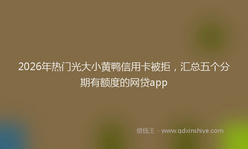 2026年热门光大小黄鸭信用卡被拒，汇总五个分期有额度的网贷app