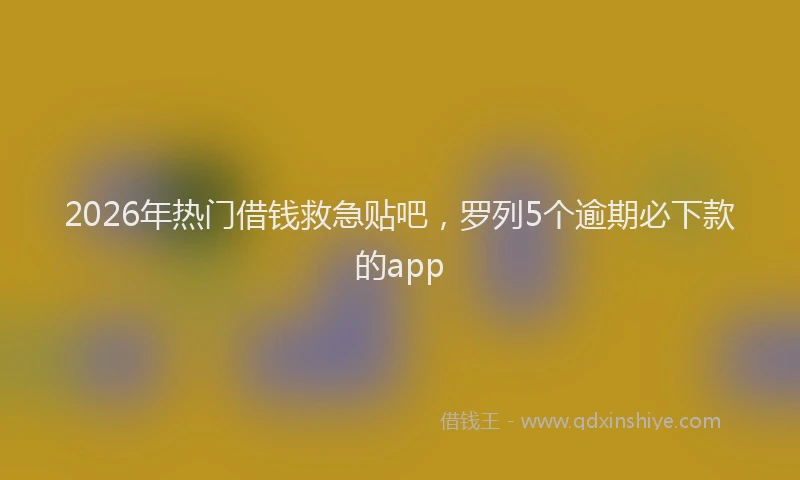 2026年热门借钱救急贴吧，罗列5个逾期必下款的app
