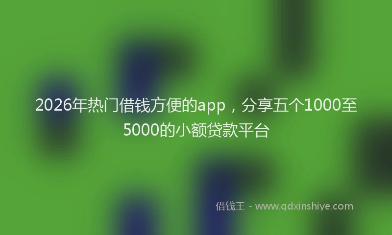 2026年热门借钱方便的app，分享五个1000至5000的小额贷款平台