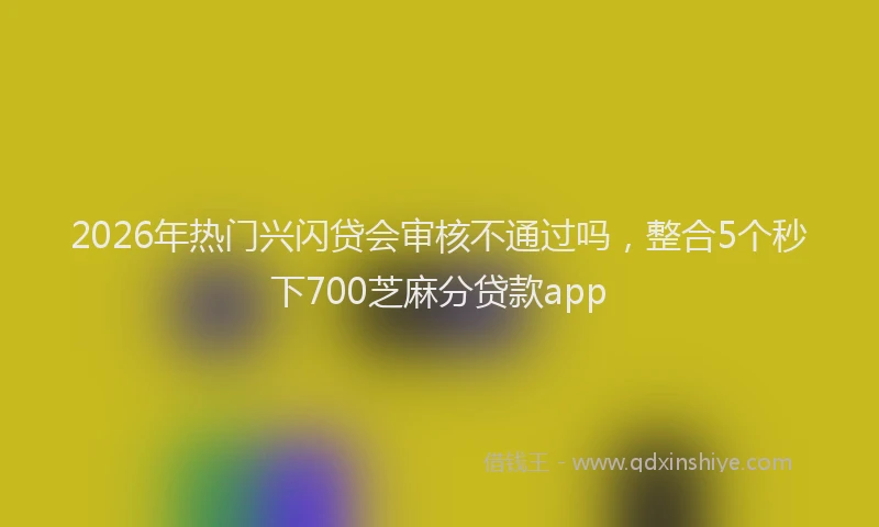 2026年热门兴闪贷会审核不通过吗，整合5个秒下700芝麻分贷款app