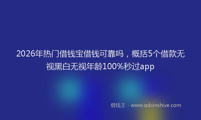 2026年热门借钱宝借钱可靠吗，概括5个借款无视黑白无视年龄100%秒过app