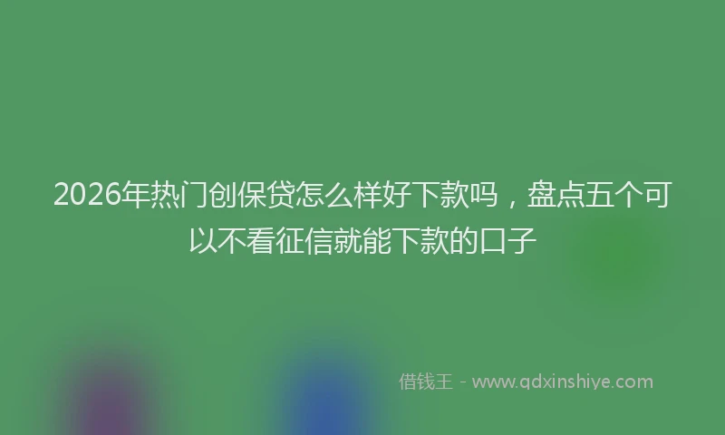2026年热门创保贷怎么样好下款吗，盘点五个可以不看征信就能下款的口子