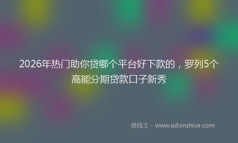 2026年热门助你贷哪个平台好下款的，罗列5个高能分期贷款口子新秀