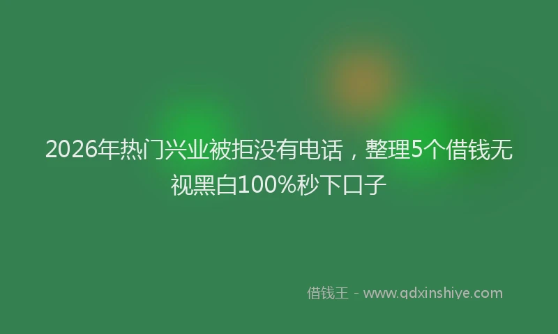 2026年热门兴业被拒没有电话，整理5个借钱无视黑白100%秒下口子