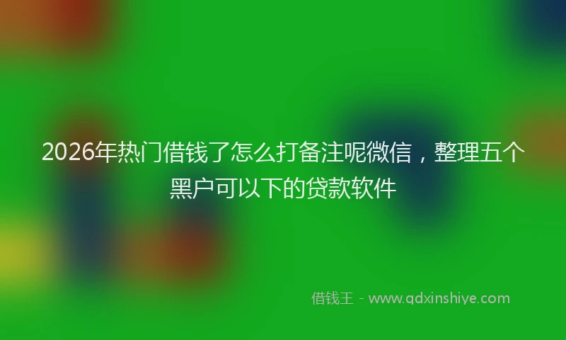 2026年热门借钱了怎么打备注呢微信，整理五个黑户可以下的贷款软件