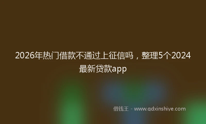 2026年热门借款不通过上征信吗，整理5个2024最新贷款app