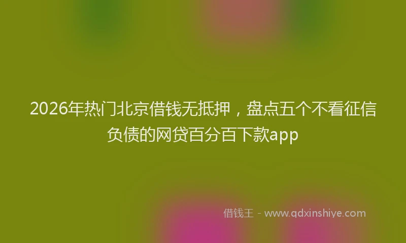 2026年热门北京借钱无抵押，盘点五个不看征信负债的网贷百分百下款app