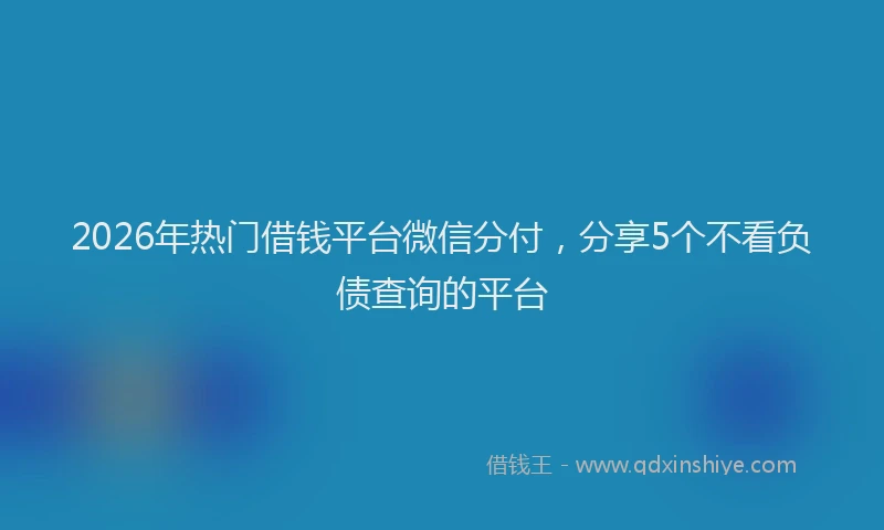 2026年热门借钱平台微信分付，分享5个不看负债查询的平台