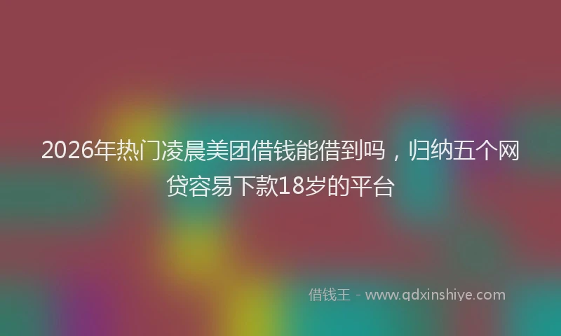 2026年热门凌晨美团借钱能借到吗，归纳五个网贷容易下款18岁的平台