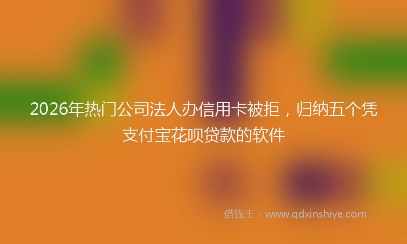 2026年热门公司法人办信用卡被拒，归纳五个凭支付宝花呗贷款的软件