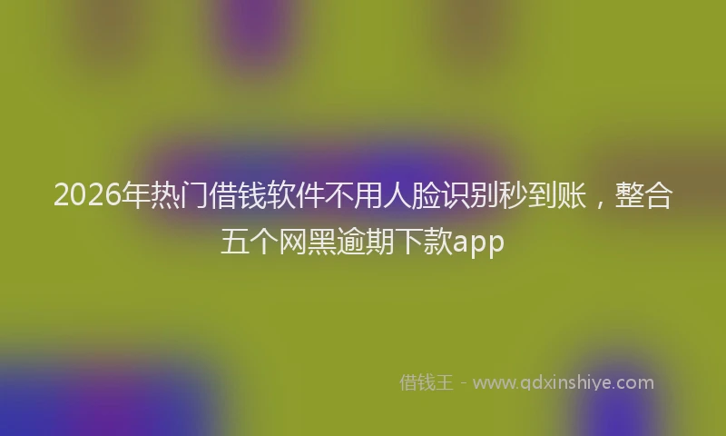2026年热门借钱软件不用人脸识别秒到账，整合五个网黑逾期下款app