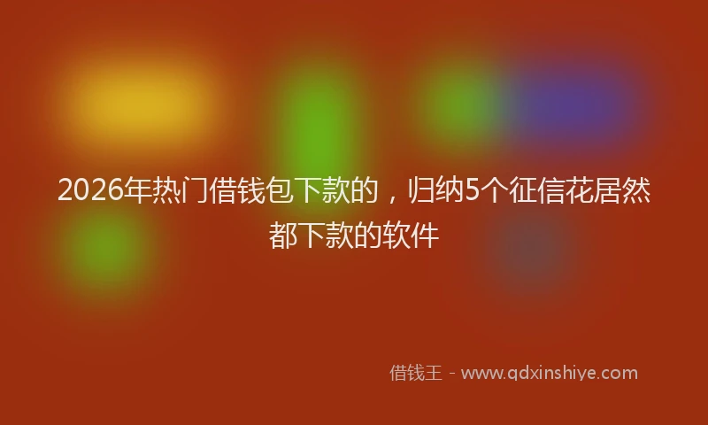 2026年热门借钱包下款的，归纳5个征信花居然都下款的软件