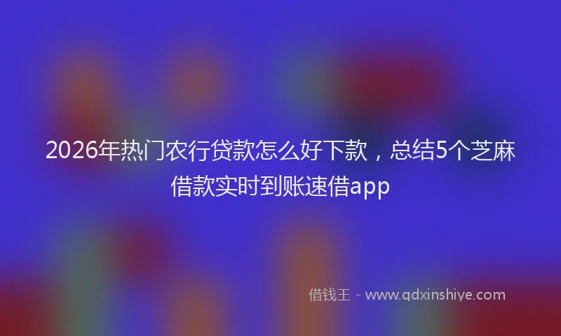 2026年热门农行贷款怎么好下款，总结5个芝麻借款实时到账速借app