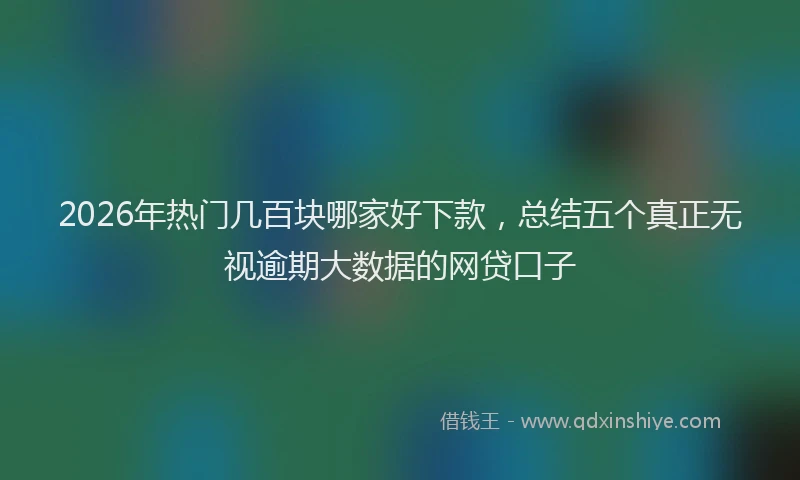 2026年热门几百块哪家好下款，总结五个真正无视逾期大数据的网贷口子