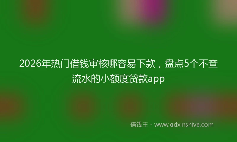 2026年热门借钱审核哪容易下款，盘点5个不查流水的小额度贷款app