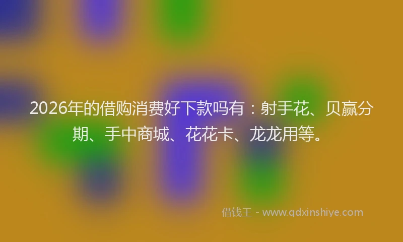 2026年的借购消费好下款吗有：射手花、贝赢分期、手中商城、花花卡、龙龙用等。