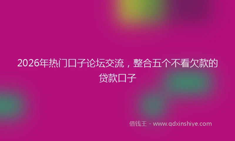 2026年热门口子论坛交流，整合五个不看欠款的贷款口子