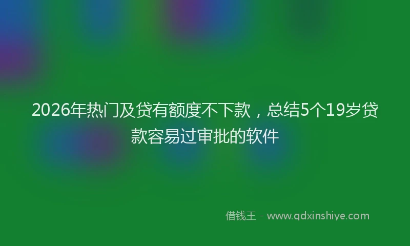2026年热门及贷有额度不下款，总结5个19岁贷款容易过审批的软件