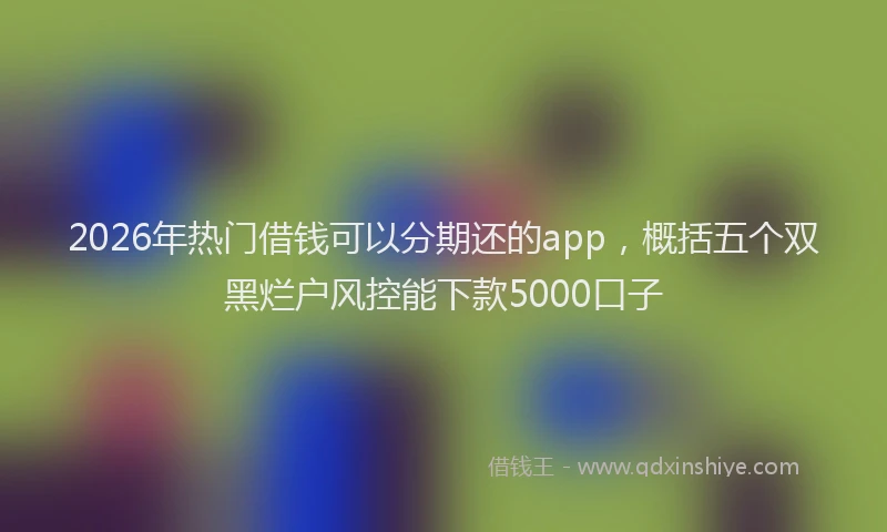 2026年热门借钱可以分期还的app，概括五个双黑烂户风控能下款5000口子