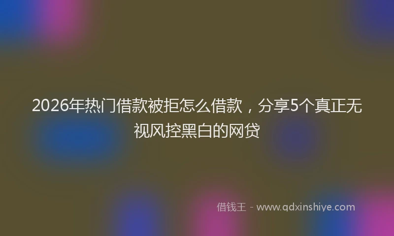 2026年热门借款被拒怎么借款，分享5个真正无视风控黑白的网贷