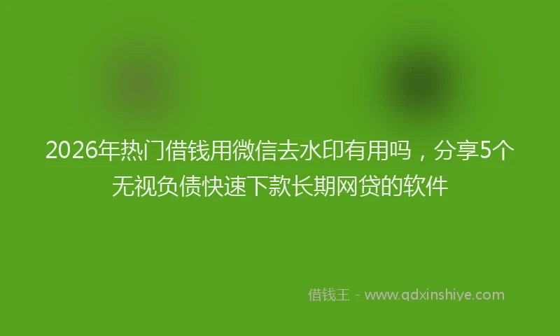 2026年热门借钱用微信去水印有用吗，分享5个无视负债快速下款长期网贷的软件