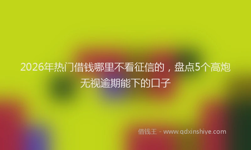 2026年热门借钱哪里不看征信的，盘点5个高炮无视逾期能下的口子