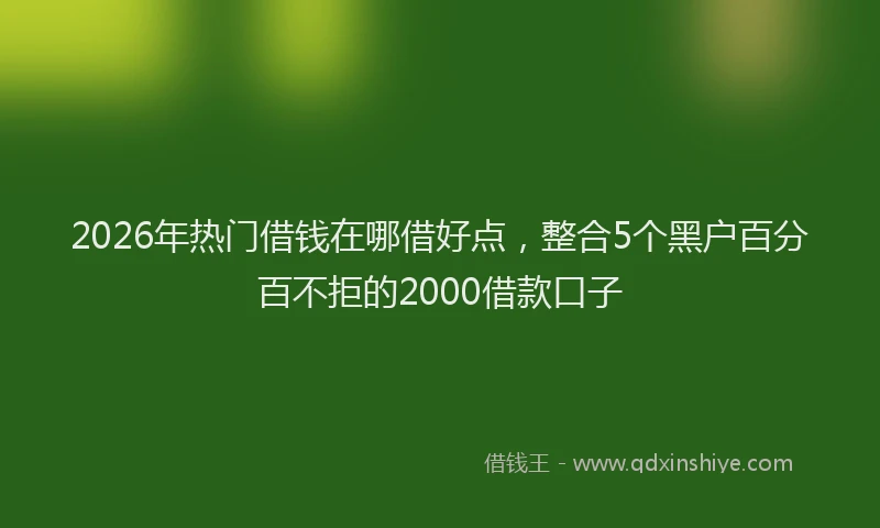 2026年热门借钱在哪借好点，整合5个黑户百分百不拒的2000借款口子