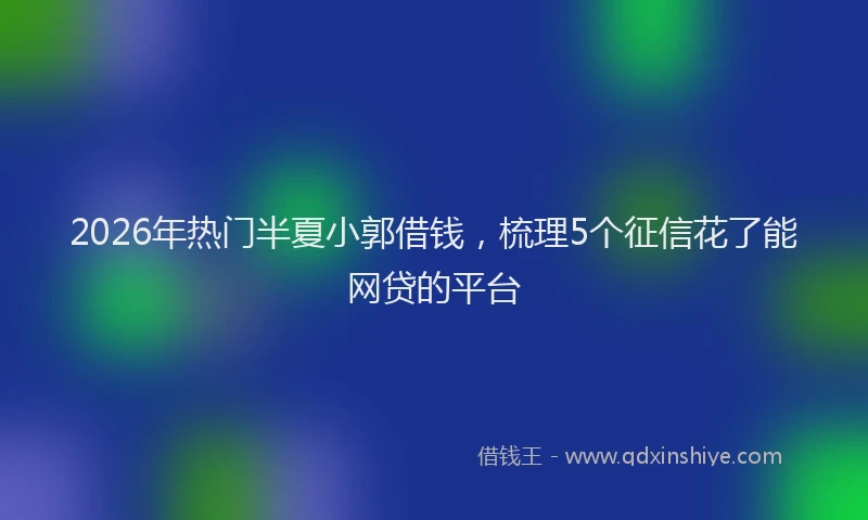 2026年热门半夏小郭借钱，梳理5个征信花了能网贷的平台