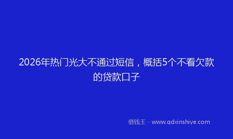 2026年热门光大不通过短信，概括5个不看欠款的贷款口子